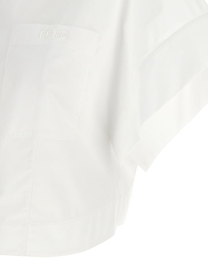 Fendi Maxi Button Shirt Shirt and Blouse - White | 59d765719a1512811e95e88ab3c70176aefded02