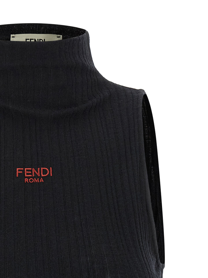 Fendi Ruffled Top Tops - Black | dd0cf164ce3f848d2a4dbad03fc02b0ca3553d7c