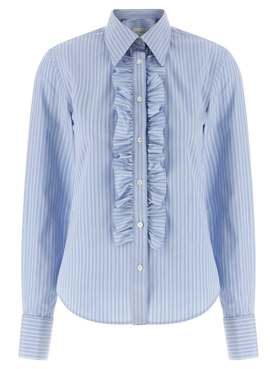 Jabot Shirt Shirt And Blouse Light Blue
