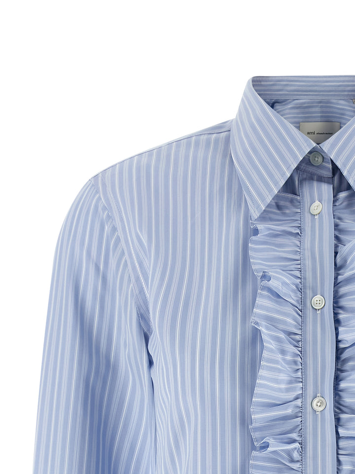 Ami Paris Jabot Shirt Shirt and Blouse - Light Blue | 6c3ead82ade6925fb8a9ae04e012cd20bbbe37f2