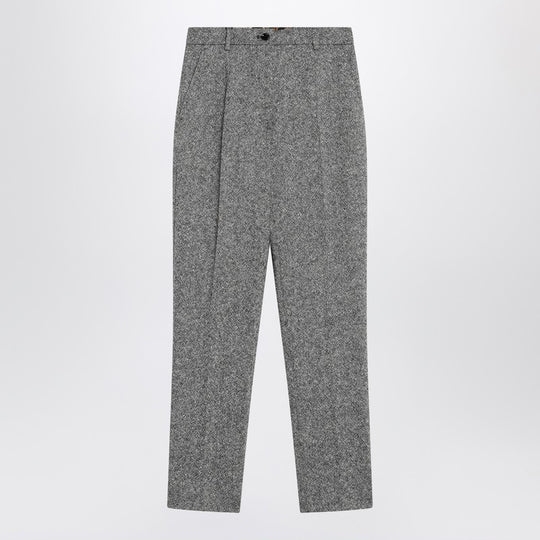 Wool-Blend Dotted Trousers