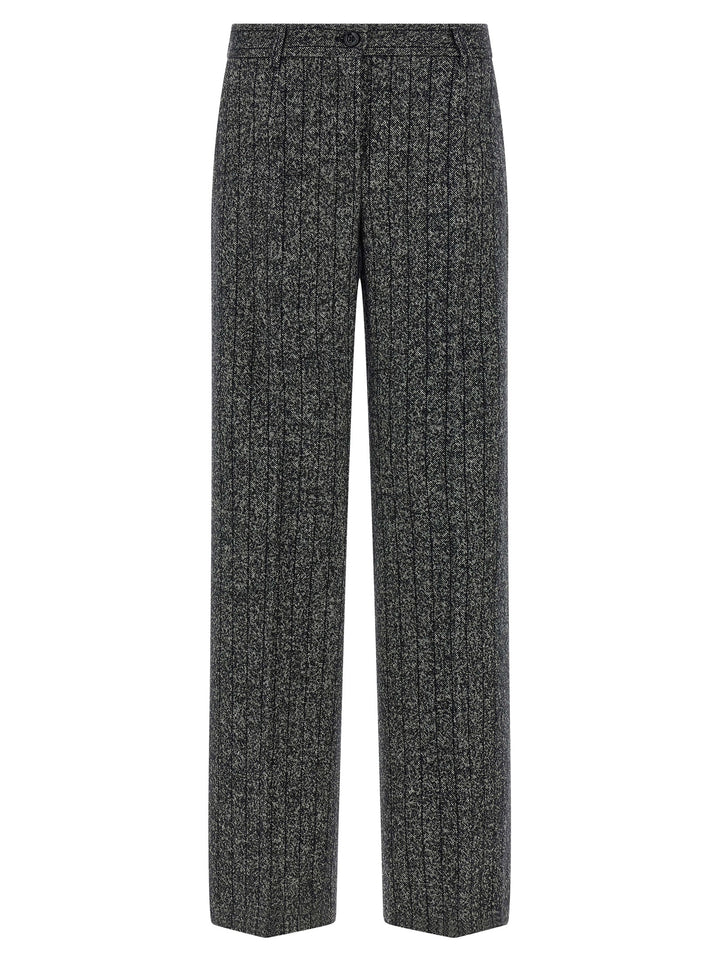 Dolce & Gabbana Striped Wool Pants - White/Black | 2ed816090c4da6115fd37a5554e1fdcf4db77276