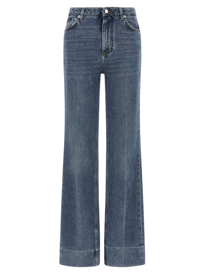 Dolce & Gabbana Logo Tag Jeans - Blue | 198ea7e0a0f652ff380c2d3117a45945bca52ea4