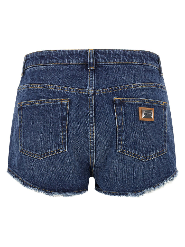 Dolce & Gabbana Logo Plate Shorts Bermuda and Short - Blue | 1ebac152df69728f2c8b9bf32c26e7295b483f59