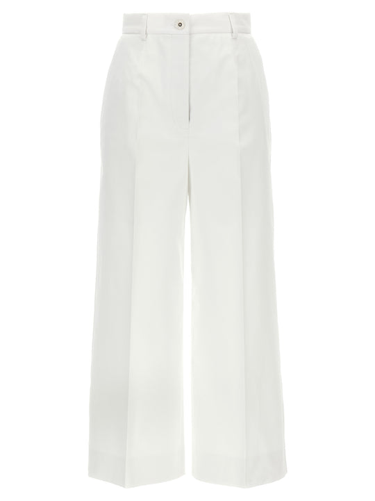 High Waist Cotton Pants White