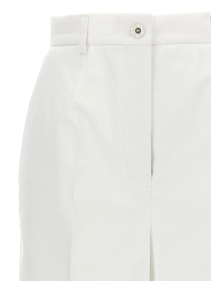 Dolce & Gabbana High Waist Cotton Pants - White | 9db6e94c2dacd736d23932e9be44007ee0fcc508