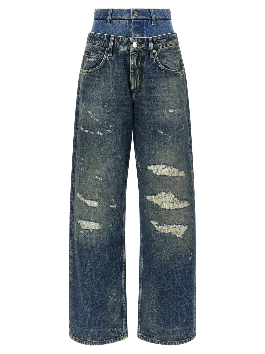 Dolce & Gabbana Double Layer Jeans - Blue | 3c8122905566ee6448bf9074a0394a82478917cf