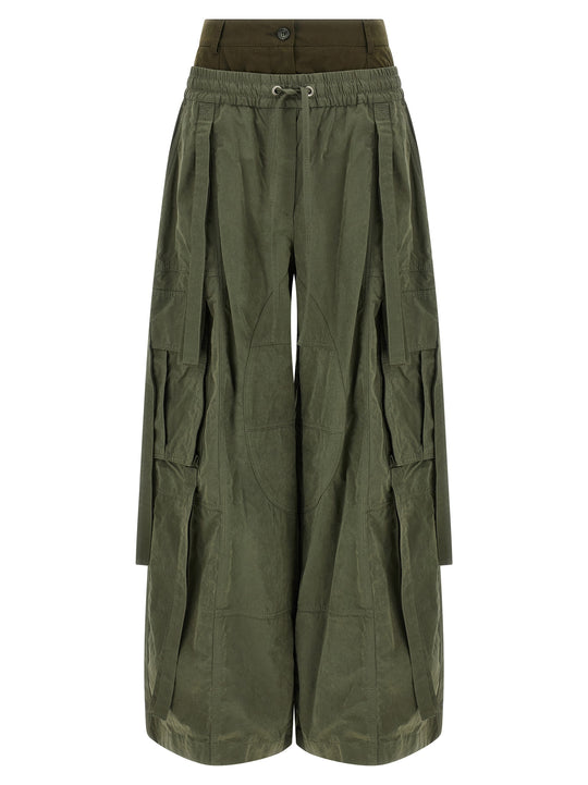 Double Layer Cargo Pants Green