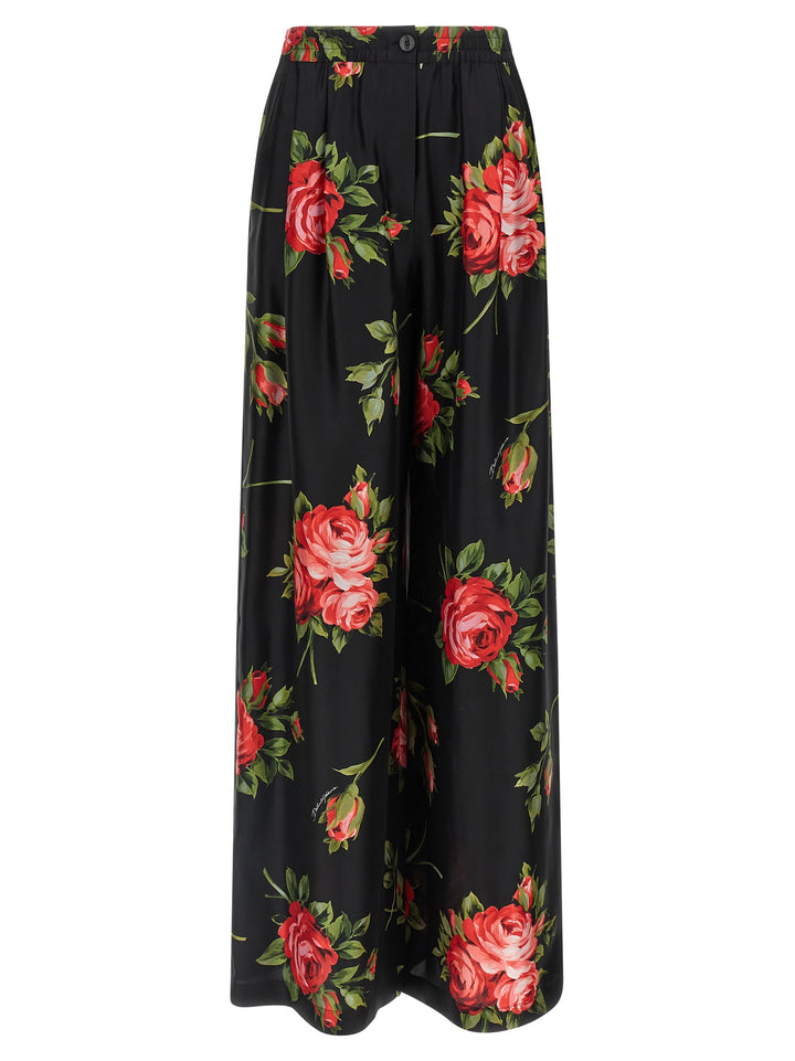 Dolce & Gabbana Bouquet Rose Pants - Black | 1329e9562fad2d62898e752f36928bc8c3ef0ea7