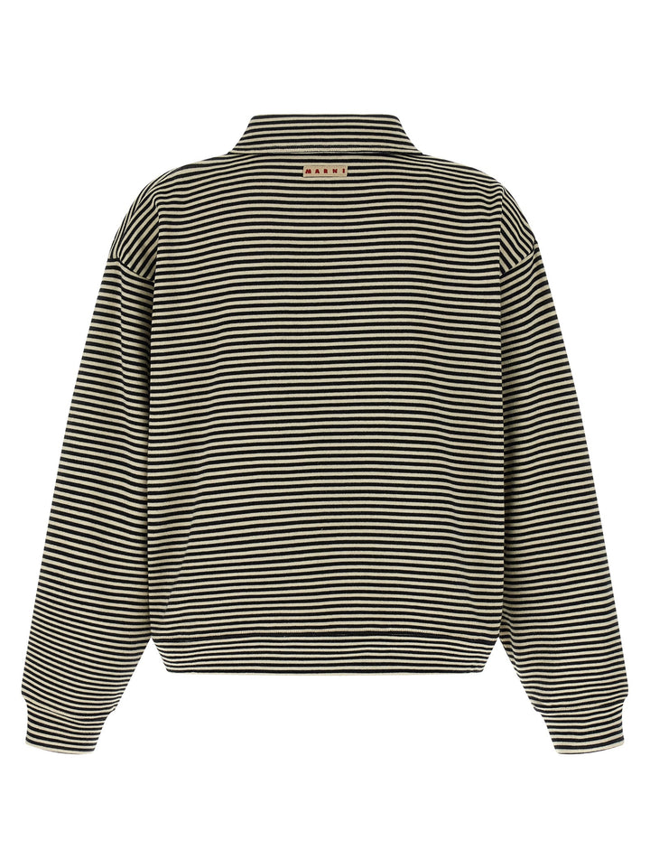 Marni Striped Polo Sweatshirt - Black | 4c57d018c56b1c00eef7c529b8e33996f8633e6f