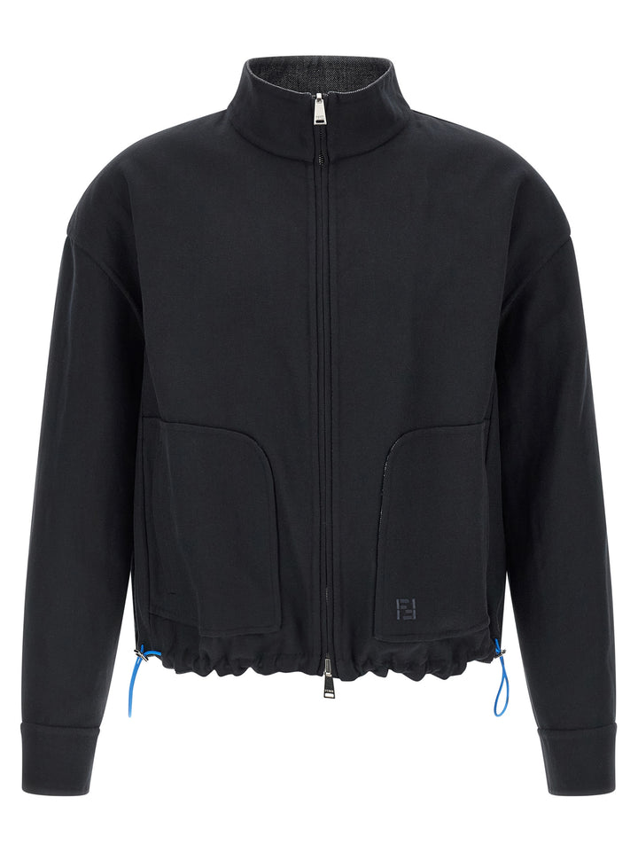 Fendi Ff Selleria Puffer Jackets - Blue | c93d20c1ab4637db5d5437bc8a0116c0bf5e2144