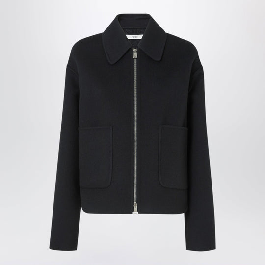 Black Ff Zucca Wool Blouson