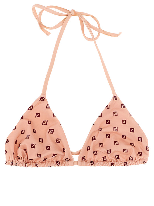 Micro Patchwork Bikini Top Beachwear Pink