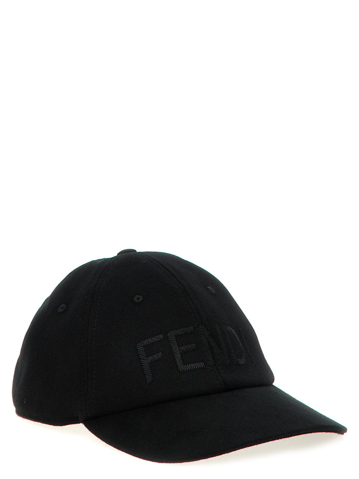 Fendi Logo Cap Hats - Black | 8134434e8daefef94937d8849218aa3d32d8cbc3