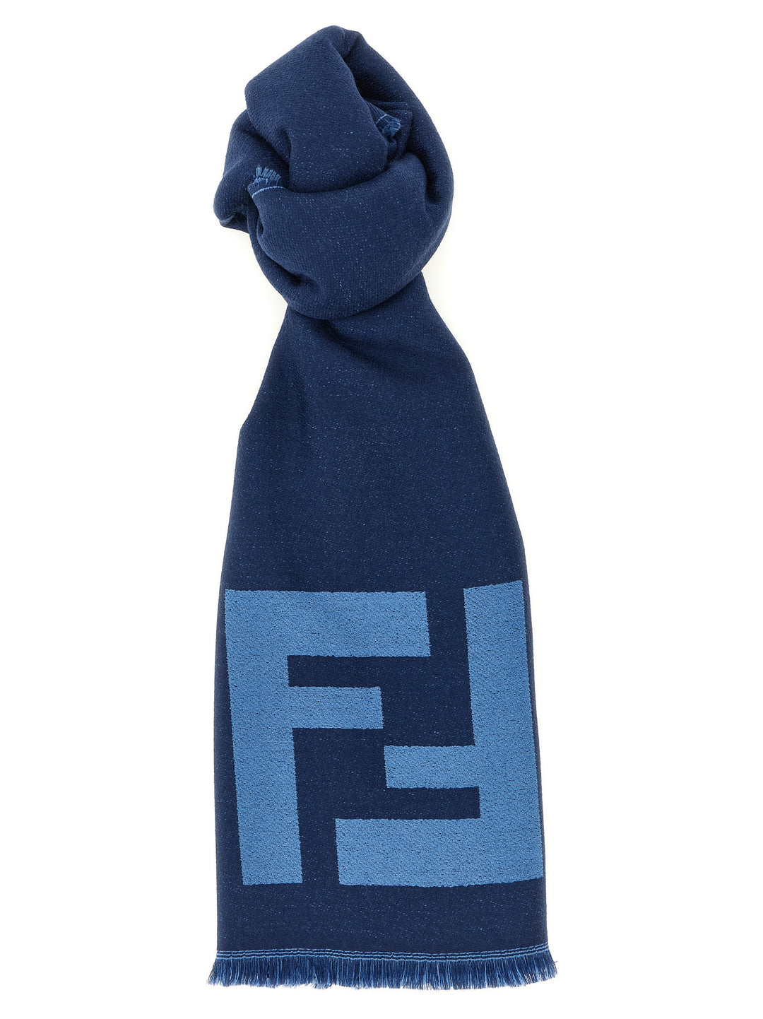 Fendi Ff Macro Scarf Scarves and Foulards - Blue | 0e464b2d1771965d899e11993dcf3f88a5ab51b0