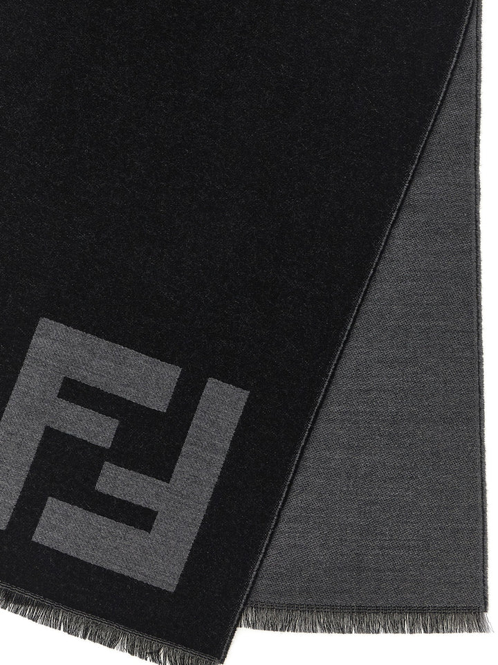 Fendi Ff Macro Scarf Scarves and Foulards - Black | 03ee24e50c590baa67ee8d3a6af6080d40a875e6