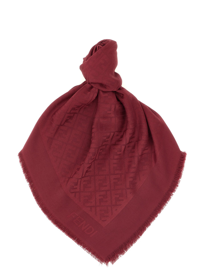 Fendi Ff Shawl Scarves and Foulards - Bordeaux | f799bae61a8e4eccf4deaa53e1ef667d9cff1186