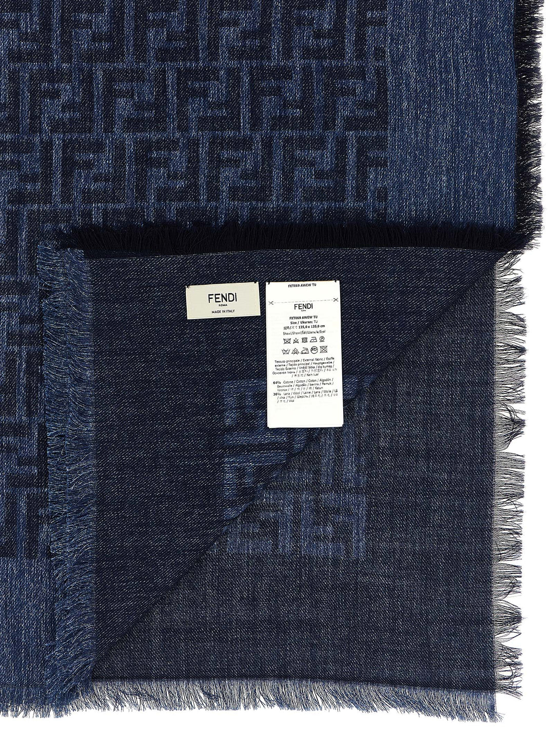 Fendi Ff Shawl Scarves and Foulards - Blue | 1f60795be6913380886e19203f6556a8d3cbcaf7