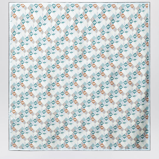Multicolour Silk Foulard With Ff Logo