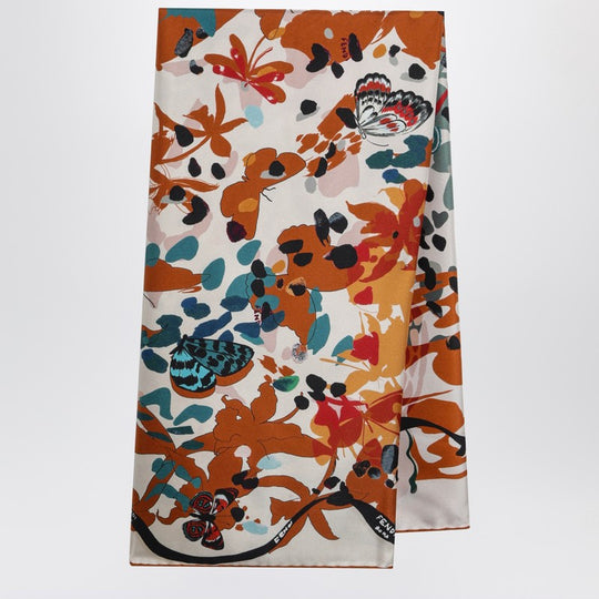 Multicolour Silk Fendi Butterfly Foulard