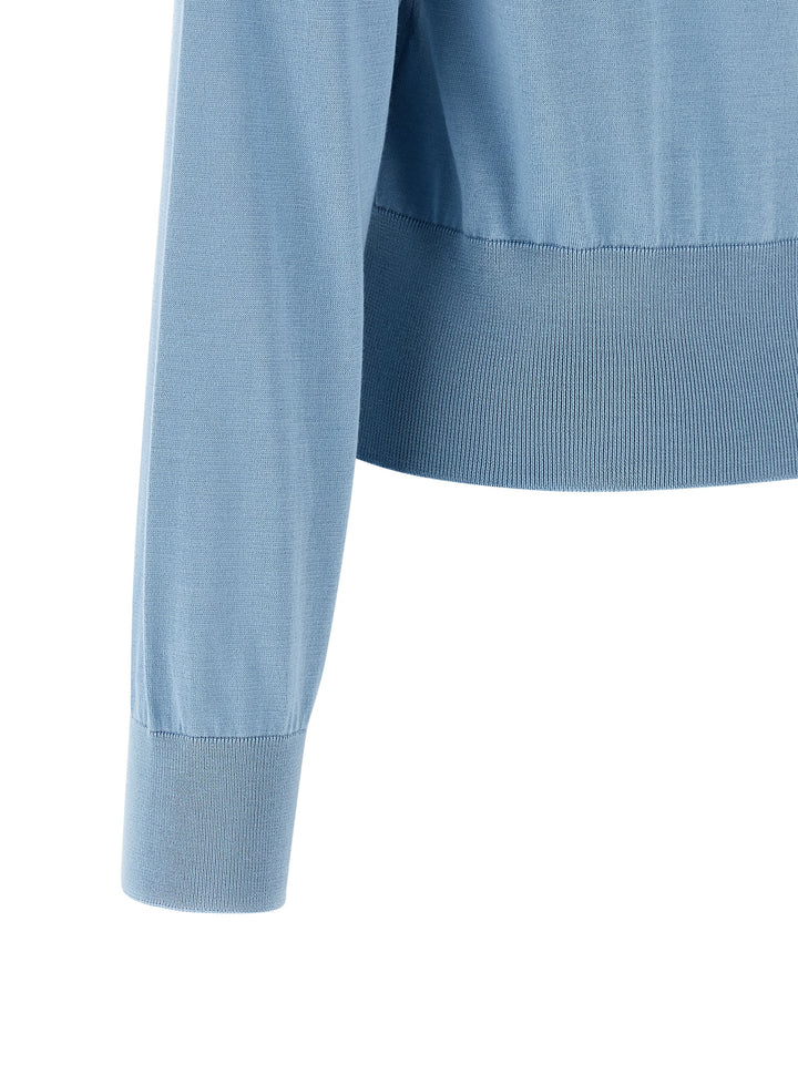 Dolce & Gabbana Floral Embroidery Cardigan Sweaters and Cardigans - Light Blue | 38f05898c429a079ca552bc5044a2a55133bf704