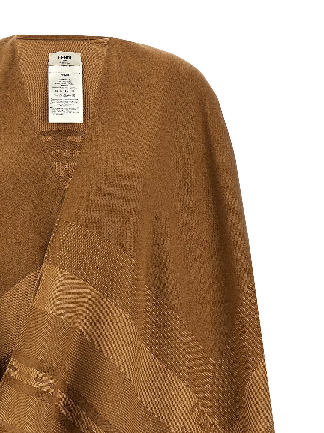 Fendi Jacquard Poncho Capes - Brown | 16d6a3f5eced1e3509c6afb4b8de70ccf9492131