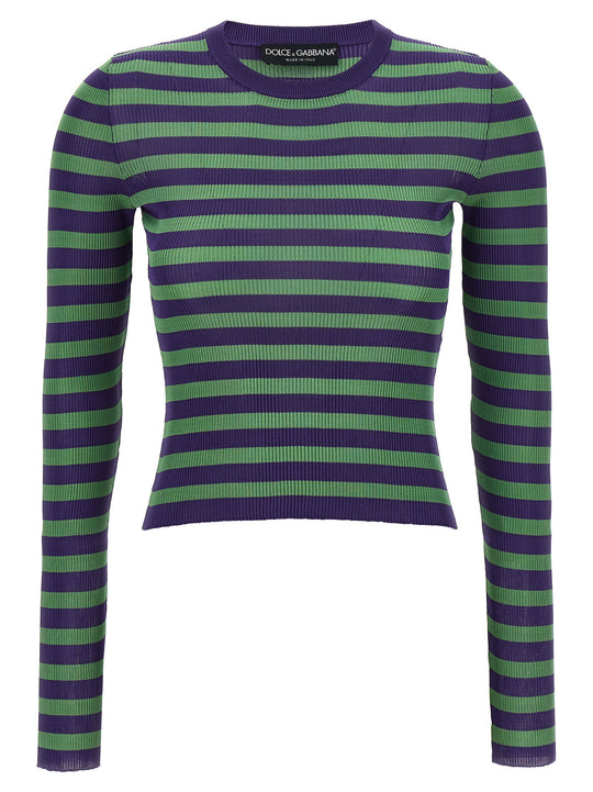 Striped Viscose Sweater Sweaters And Cardigans Multicolor