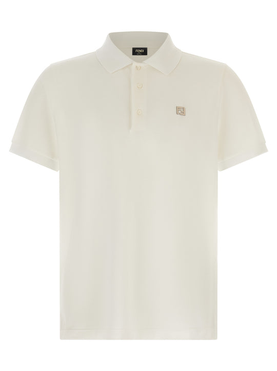 Ff Metallic Logo Shirt Polo White