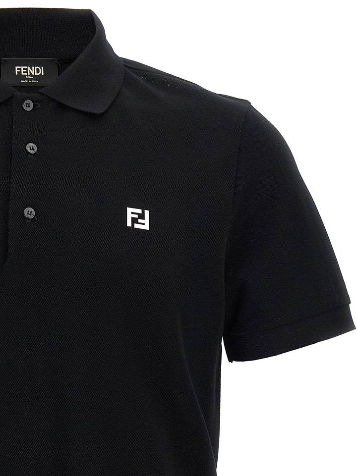 Fendi Ff Metallic Logo  Shirt Polo - Black | a668b25cc27bf3c938485de247c6fdcff51d3902