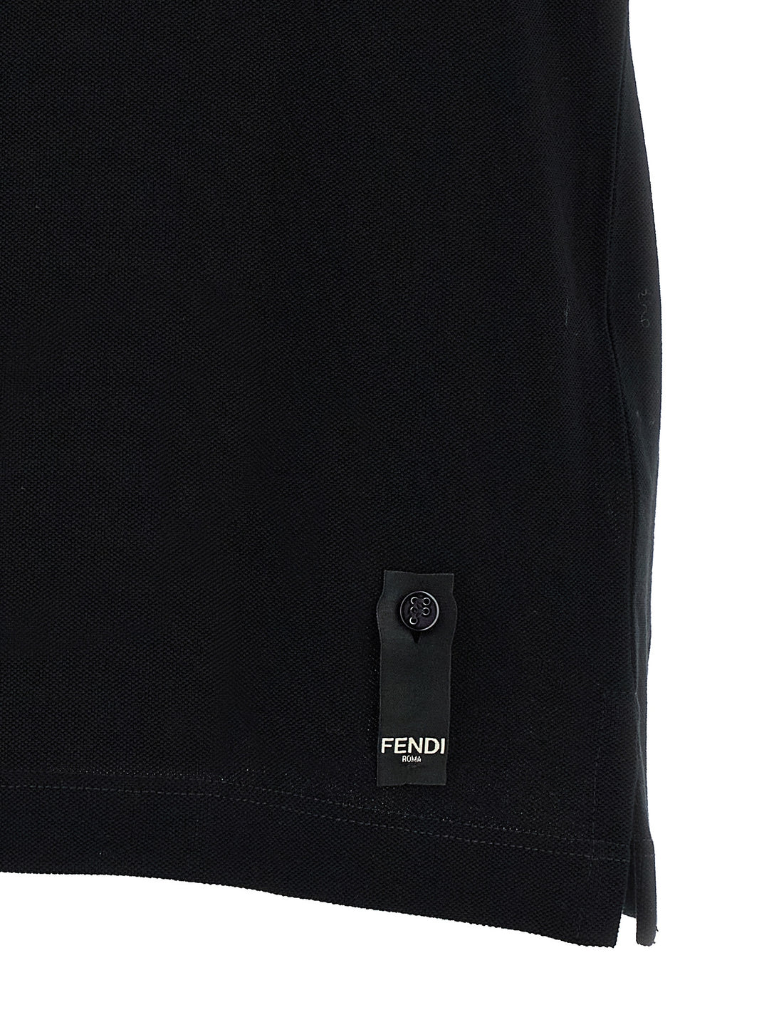 Fendi Ff Metallic Logo  Shirt Polo - Black | 49e5336ae7fd1b65a22ac12ece4d0317735efe24