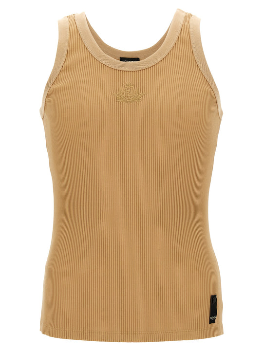 Fendi Crest Tops Beige