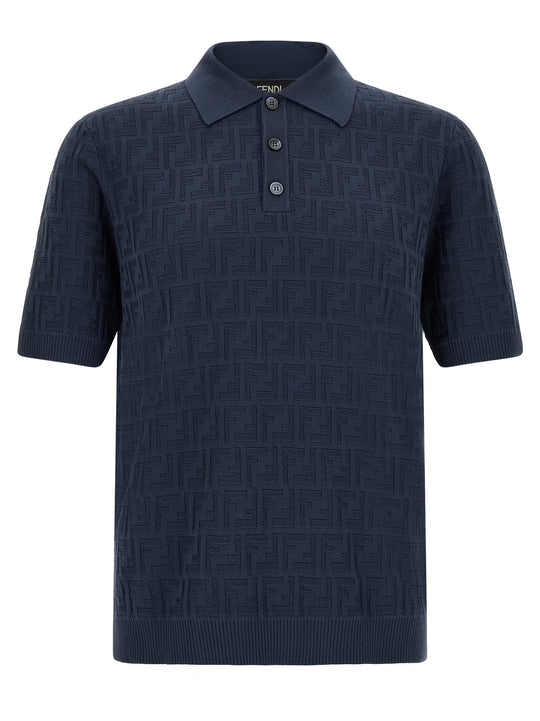 Ff Cotton Shirt Polo Blue