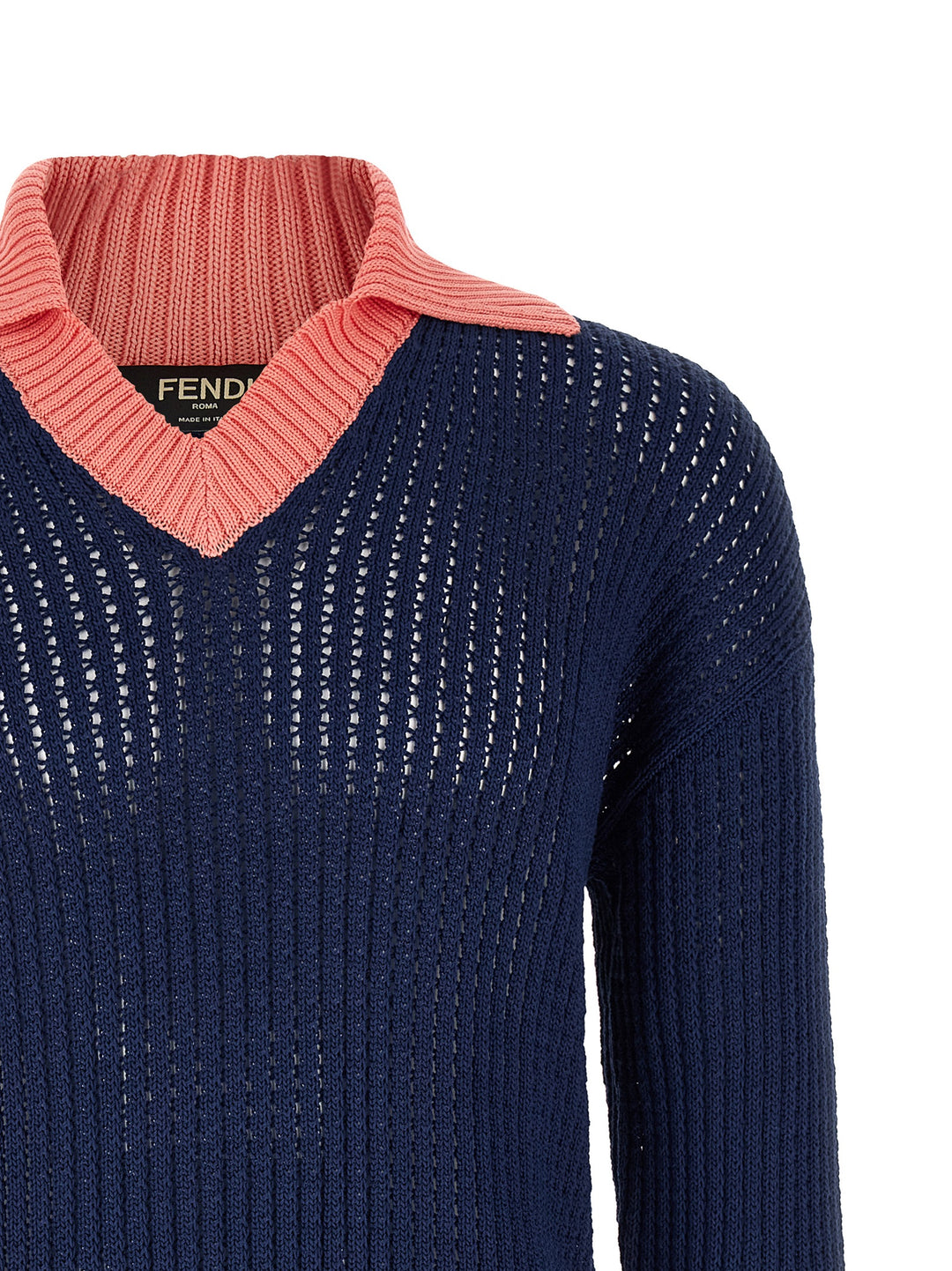 Fendi Cablé Braided Sweater Sweaters and Cardigans - Blue | 00edf4827fe804440df56ef93802d0d35d2ee92c