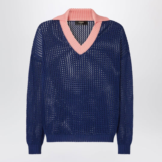 Blue And Pink Cotton Jumper