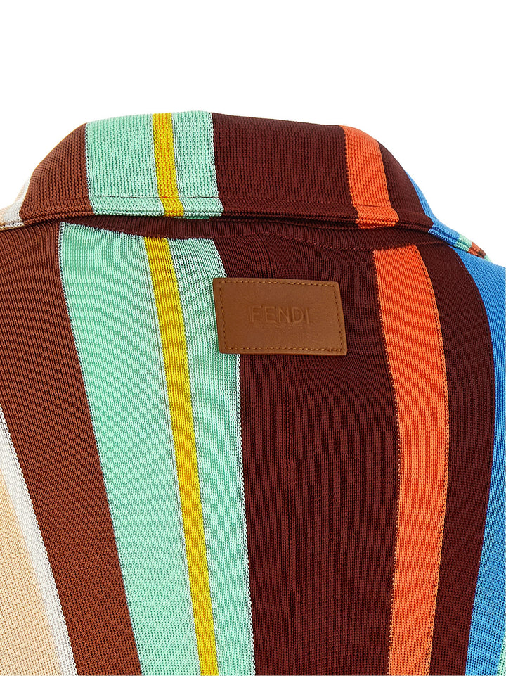 Fendi Striped Poncho With Fringes Capes - Multicolor | 4756484ba73b93d3a80c0cb2b27b27be5abdb34d