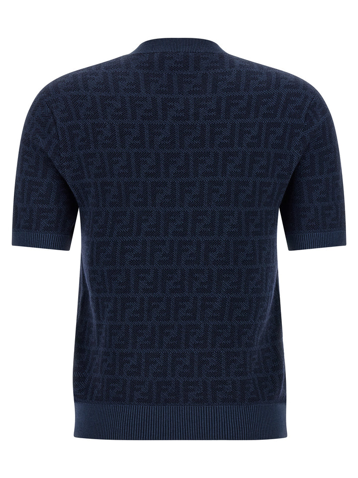 Fendi Jacquard Sweater Sweaters and Cardigans - Blue | e27147a9e352a4eca039b2ef765a2b2f1ad1ff99