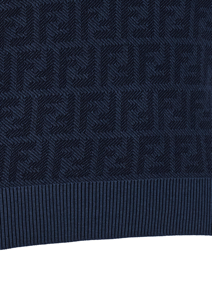 Fendi Jacquard Sweater Sweaters and Cardigans - Blue | d7cb460ce0a9fe25166fe1e6dc3afa92da9a0ffa