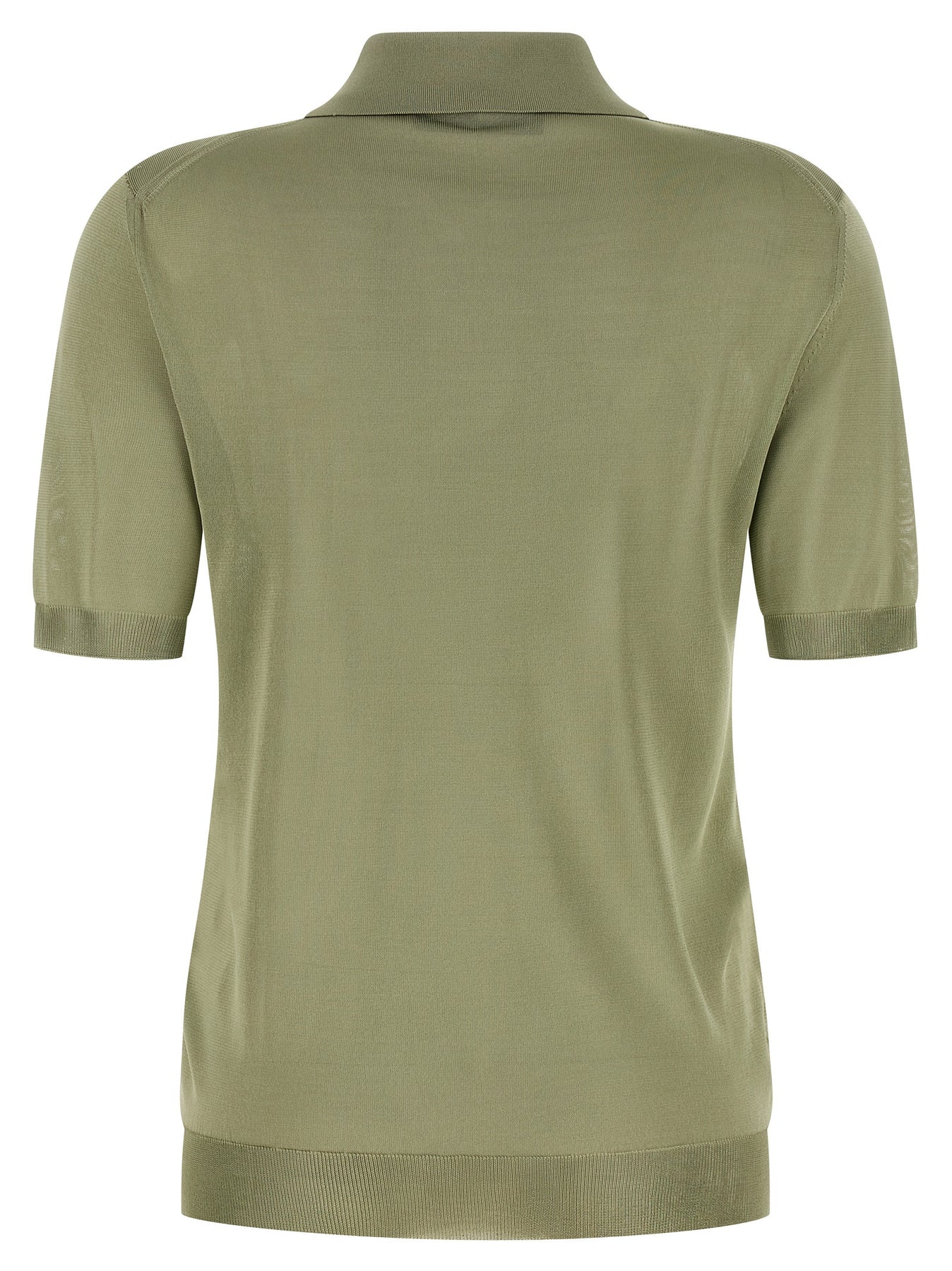 Fendi Shiny Viscose Shirt Polo - Green | 9055256e62c06c6e57729c901956b650a778660c