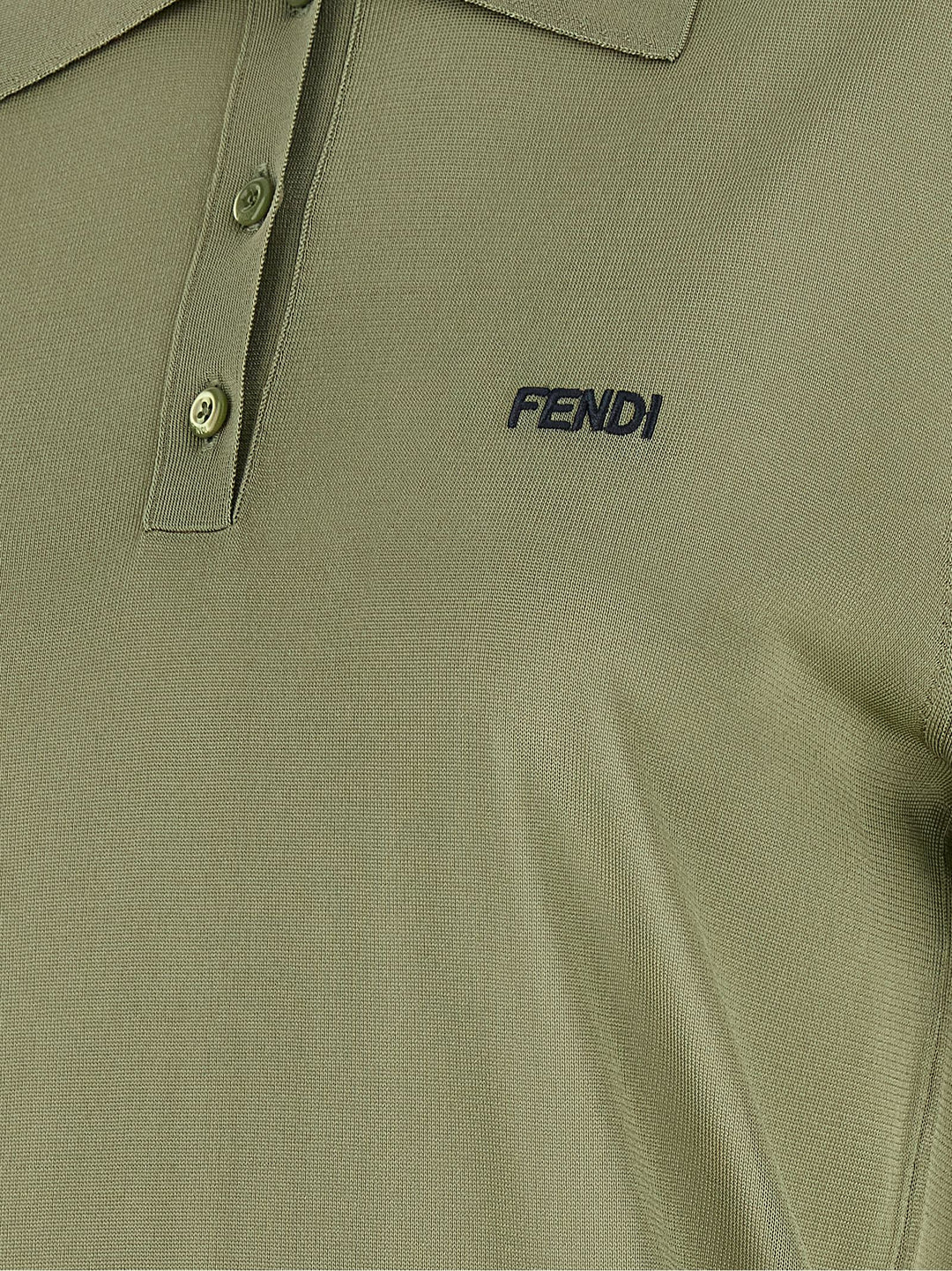 Fendi Shiny Viscose Shirt Polo - Green | f69d820fe0c7a850dde7af8de06981c3b9912032