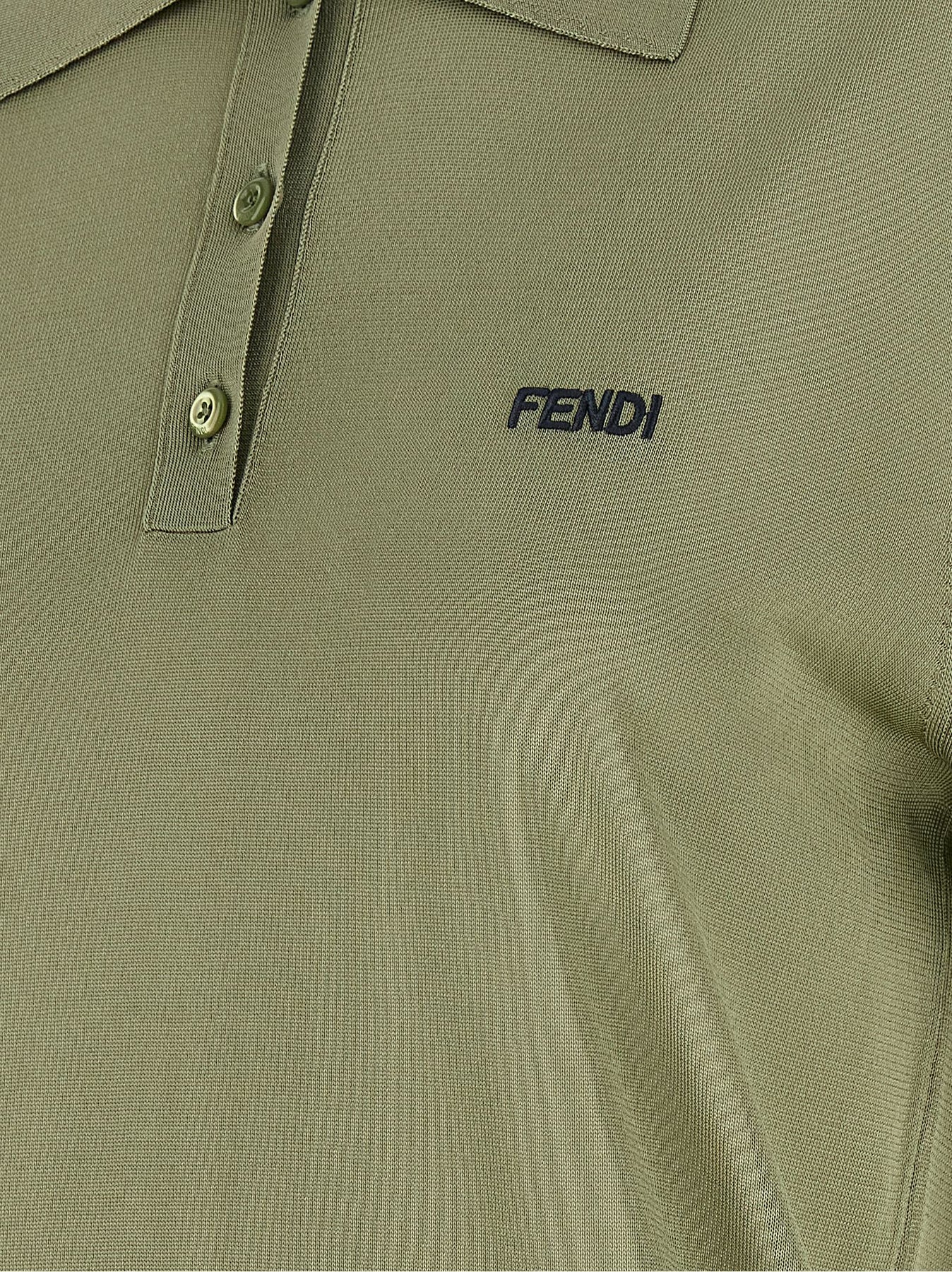 Fendi Shiny Viscose Shirt Polo - Green | f69d820fe0c7a850dde7af8de06981c3b9912032