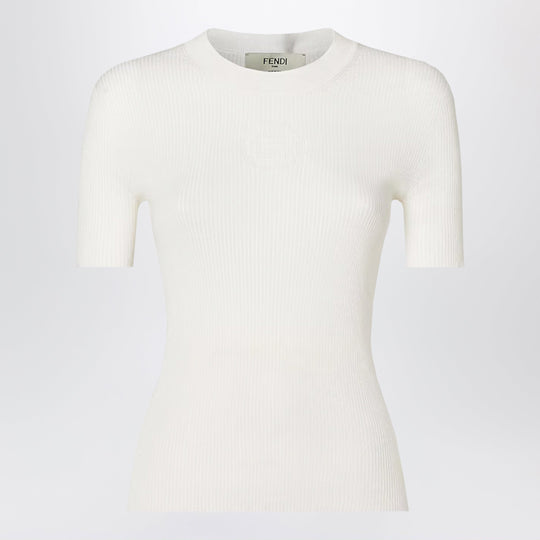 White Jumper With The Fendi 1925 Stamp Motif
