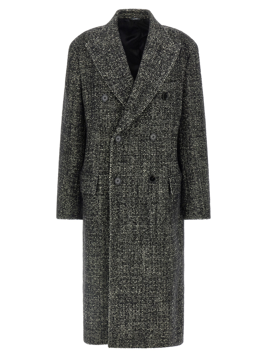Dolce & Gabbana Bouclé Wool Coat Coats and Trench Coats - White/Black | b4f9c6cb38c276f9beaf4fdc85982a7110c605ec