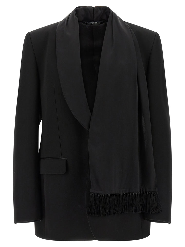 Dolce & Gabbana Shawl Neck Blazer - Black | 2d943c3fb6c08017c806c33149f05f250602e19c