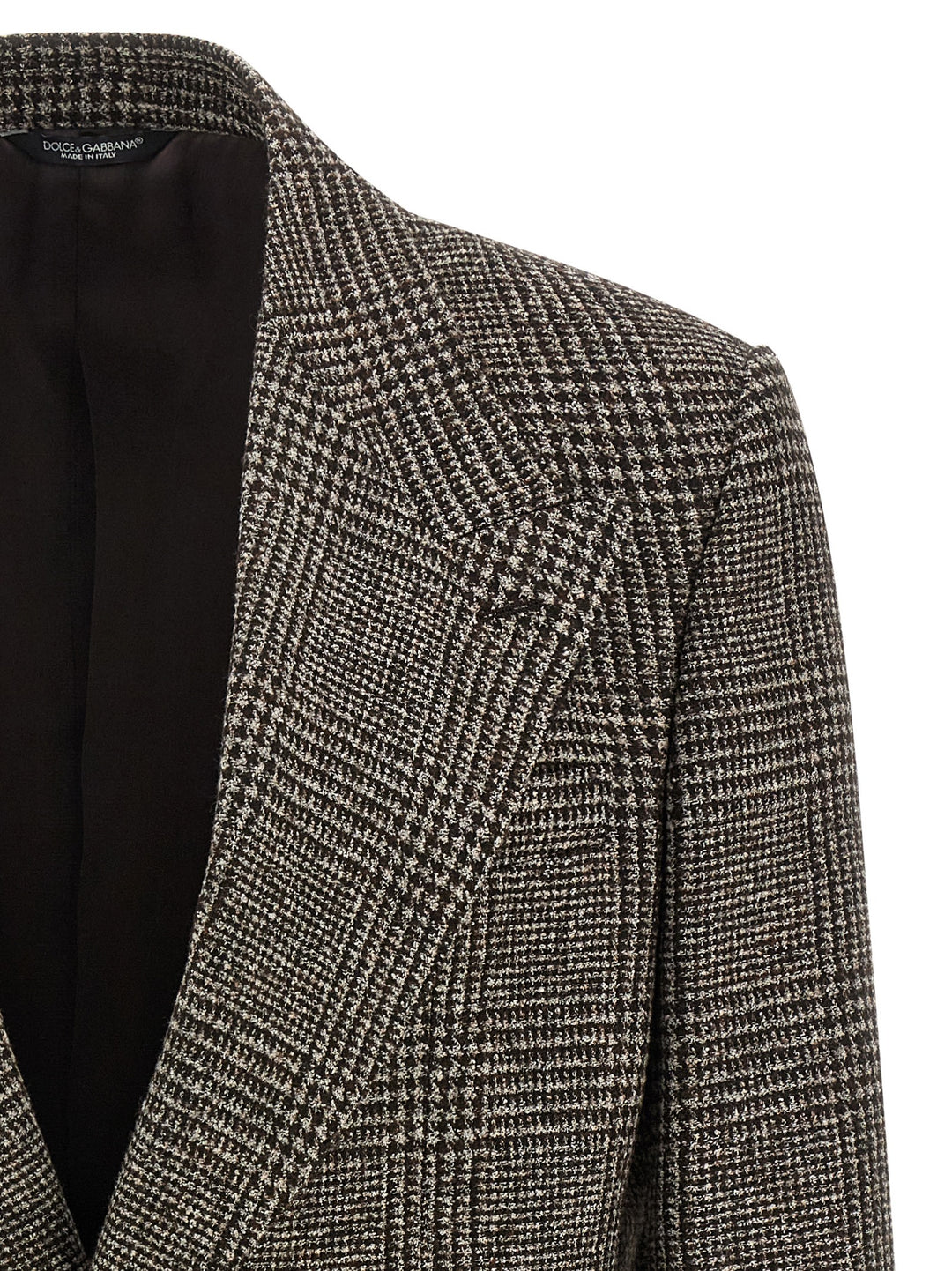 Dolce & Gabbana Prince Of Wales Wool Blazer - Brown | 38e1be7c19506d437a35574b8f537ba259519eff