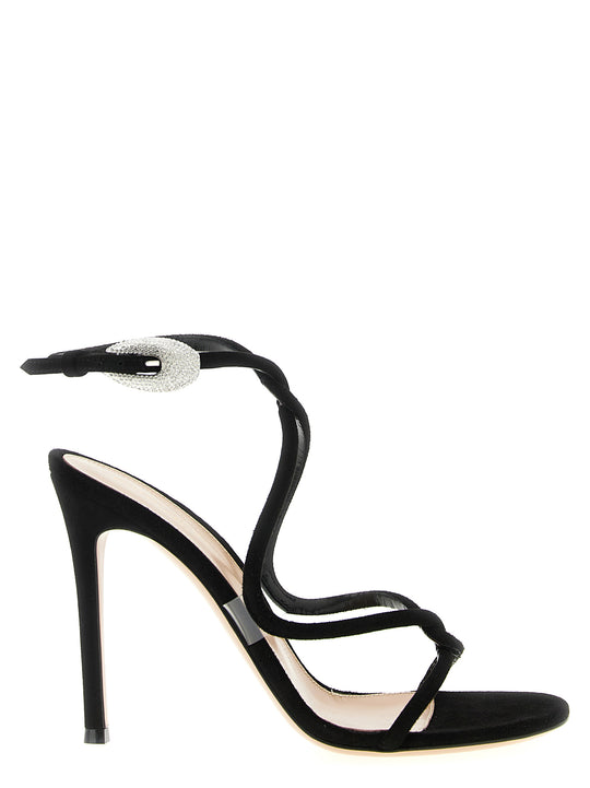 Mamba Crystal Sandals Black