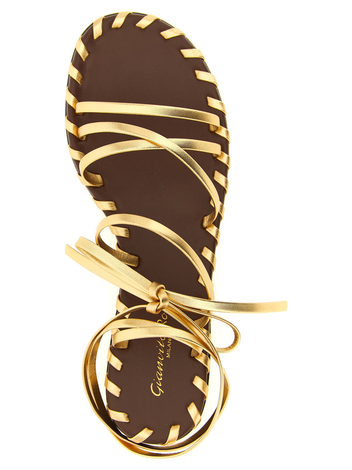 Gianvito Rossi Nappa Sandals - Gold | 82394d2115feb46f9866d4f5988ecf884c778ace