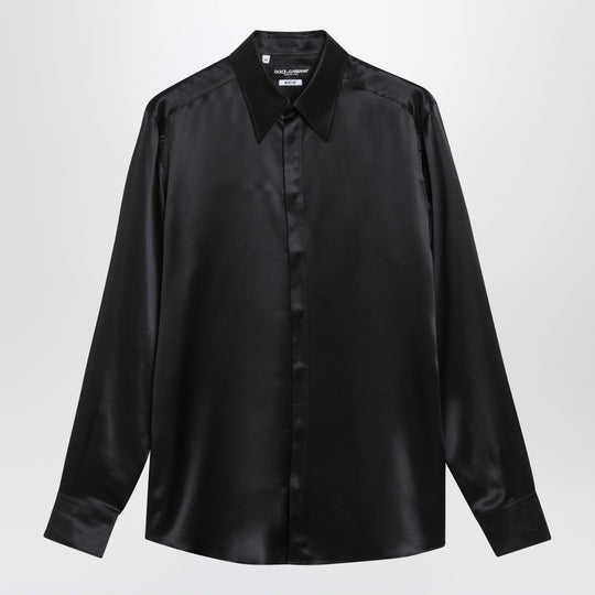 Martini Silk Satin Shirt In Black