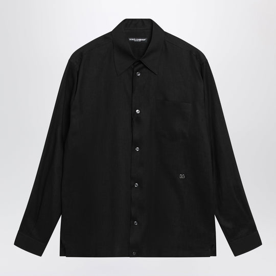 Hawaii-Fit Linen Shirt With Dg Hardware In Black