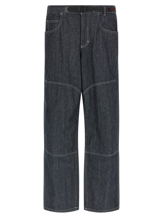 Japanese Chambray Double Knee Jeans Blue