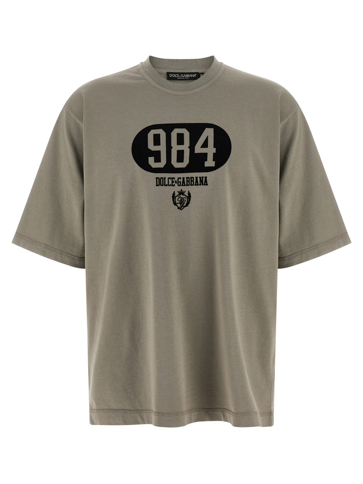 Dolce & Gabbana Flocked Print T-shirt - Gray | b2851a997b8ca25bbe9ac753d139f14d9a3ab6b0